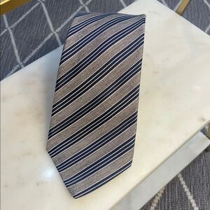 Kiton Navy and grey diagonal Striped Tie